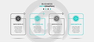 Business Infographic design template Vector with icons and 4 options or steps