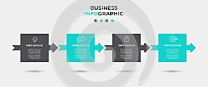 Business Infographic design template Vector with icons and 4 options or steps