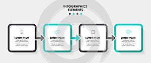 Business Infographic design template Vector with icons and 4 options or steps