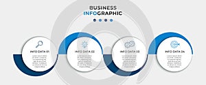 Business Infographic design template Vector with icons and 4 options or steps