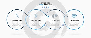 Business Infographic design template Vector with icons and 4 options or steps