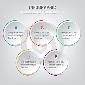 Business infographic element, Timeline option template with colo