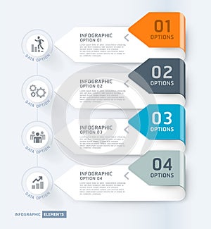 Business infographic elements template. Vector illustrations. Can be used for workflow layout, banner, diagram, number options,