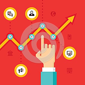 Business infographic growth - vector Illustration in flat style design for presentation, booklet, website etc.