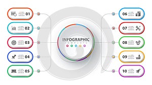 Business infographic. Paper origami template.