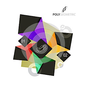 Business infographic polygeometric template in attractive style