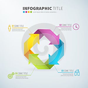 Business infographic rotate arrow sign time laps photo