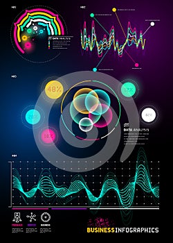 Business infographic statistic charts