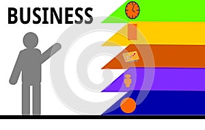Business Infographic with a Stylized Man Beside