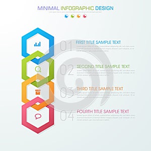 Business infographic template the concept is circle option step with full color icon can be used for diagram infograph chart