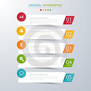 Business infographic template the concept is circle option step with full color icon can be used for diagram infograph chart