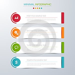 Business infographic template the concept is circle option step with full color icon can be used for diagram infograph chart