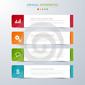 Business infographic template the concept is circle option step with full color icon can be used for diagram infograph chart