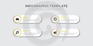 business infographic template with icons and 4 options or steps. Infographics for business concepts, presentations, workflow