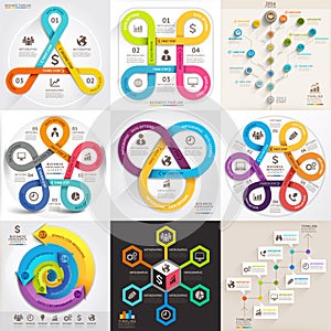 Business infographic template set.