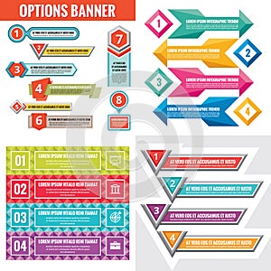 Business infographic templates concept vector illustration. Abstract banner set. Advertising promotion layout collection.