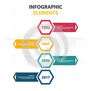 Business Infographic timeline process template, Colorful Banner text box desgin for presentation,