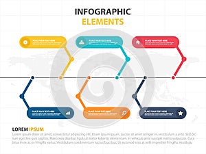 Business Infographic timeline process template, Colorful Banner text box desgin for presentation, presentation for workflow