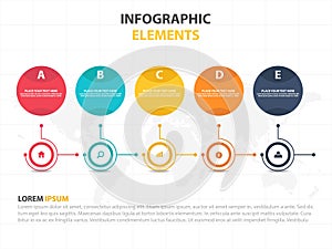 Business Infographic timeline process template, Colorful Banner text box desgin for presentation, presentation for workflow