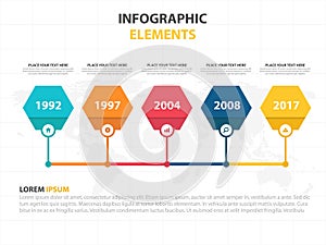 Business Infographic timeline process template, Colorful Banner text box desgin for presentation, presentation for workflow