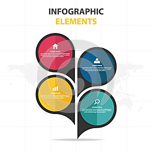 Business Infographic timeline process template, Colorful Banner text box desgin for presentation, presentation for workflow