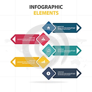 Business Infographic timeline process template, Colorful Banner text box desgin for presentation, presentation for workflow