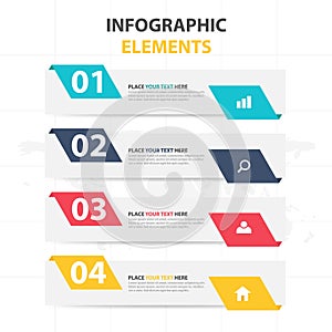 Business Infographic timeline process template, Colorful Banner text box desgin for presentation, presentation for workflow