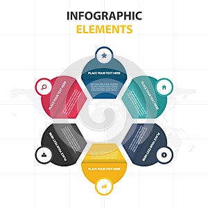 Business Infographic timeline process template, Colorful Banner text box desgin for presentation, presentation for workflow