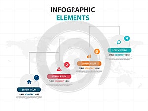 Business Infographic timeline process template, Colorful Banner text box desgin for presentation, presentation for workflow