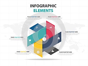 Business Infographic timeline process template, Colorful Banner text box desgin for presentation, presentation for workflow