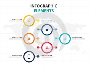 Business Infographic timeline process template, Colorful Banner text box desgin for presentation, presentation for workflow