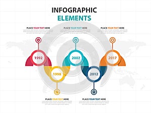 Business Infographic timeline process template, Colorful Banner text box desgin for presentation, presentation for workflow