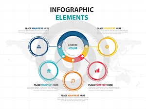 Business Infographic timeline process template, Colorful Banner