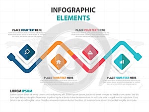 Business Infographic timeline process template, Colorful Banner text box design for presentation, presentation for workflow