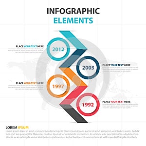 Business Infographic timeline process template, Colorful Banner text box design for presentation, presentation for workflow