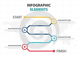 Business Infographic timeline process template, Colorful Banner text box design for presentation, presentation for workflow