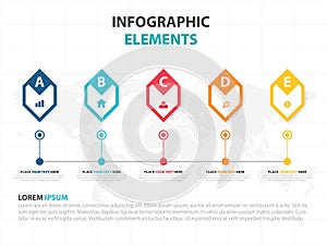 Business Infographic timeline process template, Colorful Banner text box design for presentation, presentation for workflow