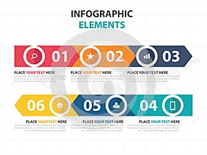 Business Infographic timeline process template, Colorful Banner text box design for presentation, presentation for workflow