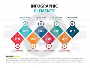 Business Infographic timeline process template, Colorful Banner text box designfor presentation, presentation for workflow diagram