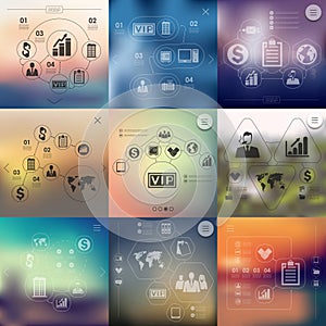 Business infographic with unfocused background