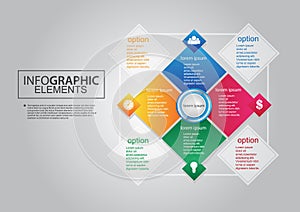 Business infographic vector square plan