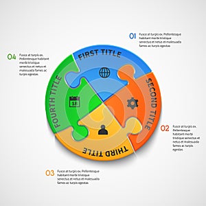 Business infographic vector template with puzzle options