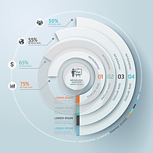 Business Infographics circle origami style.