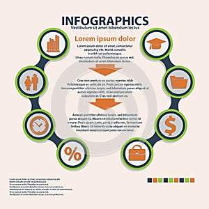 Business Infographics circle origami style. can be used for workflow layout, banner, diagram, number options, step up options web