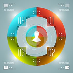 Business Infographics Design Template. Vector Elements. 3D Pie Chart Illustration. EPS10