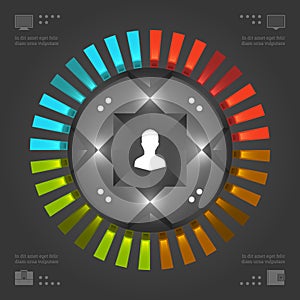 Business Infographics Design Template. Vector Elements. Circle Chart Diagram Illustration. EPS10