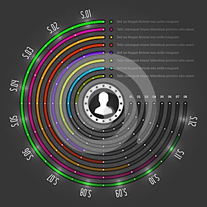 Business Infographics Design Template. Vector Elements. Source Pie Chart Illustration. EPS10