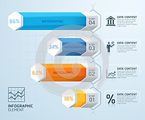 Business infographics design template. Vector illustration. Can be used for workflow layout, diagram, number options, start-up