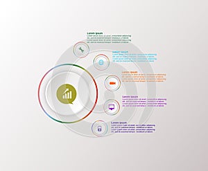 Business Infographics Modern Theme Template with Text Placeholders and EPS photo