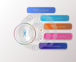 Business Infographics Modern Theme Template with Text Placeholders and EPS photo